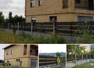 Valla de imitación madera para cerramiento de perímetro de jardín